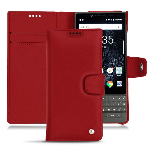 Lederschutzhülle Blackberry Key2Rouge ( Nappa - Pantone #d50032 ) 