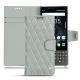 レザーケース Blackberry Key2 - Gris - Couture ( Nappa - Pantone W428C ) 
