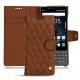 Housse cuir Blackberry Key2 - Marron - Couture ( Nappa - Pantone 1615C ) 