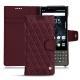 Housse cuir Blackberry Key2 - Lie de vin - Couture ( Pantone 5115C ) 