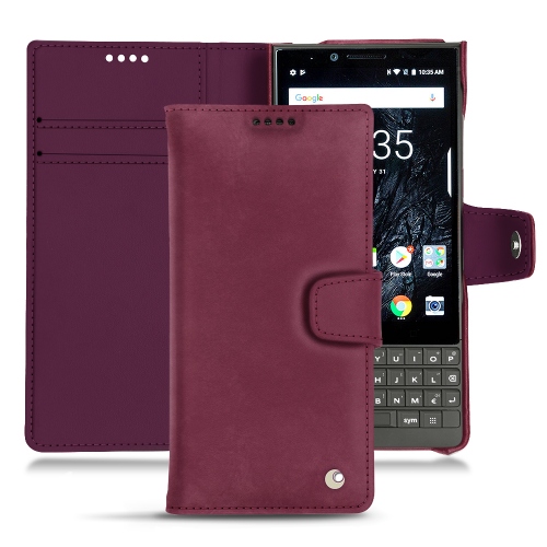 レザーケース Blackberry Key2Prune vintage ( Pantone #612434 ) 