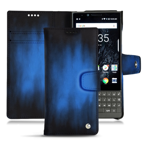 Protégez votre Blackberry Key2 avec des housses en cuir haut de gammeBleu Patine
