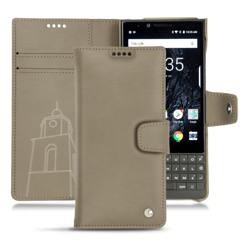 Blackberry Key2 leather caseDarboun sabla ( Pantone #BCB1A1 )