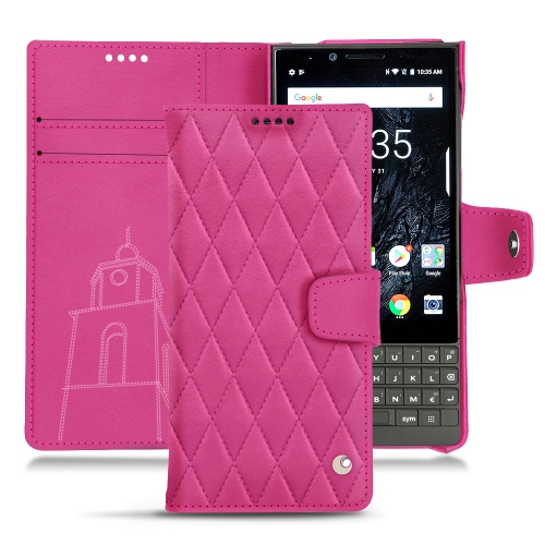 Funda de piel Blackberry Key2Rose BB - Couture ( Pantone #DB599F )
