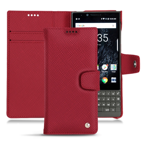Lederschutzhülle Blackberry Key2Rouge passion ( Pantone #a6192e ) 