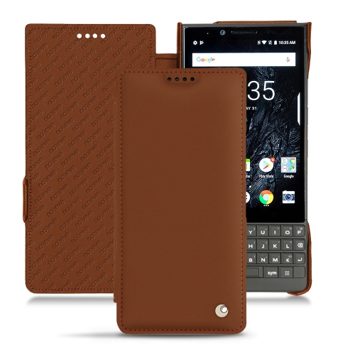 Blackberry Key2 - Coques cuir chics et élégantes Marron ( Nappa - Pantone #8B4720 ) 