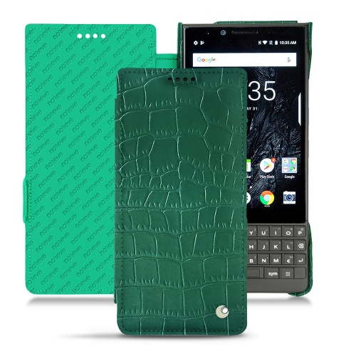 Custodia in pelle BlackBerry Key2Crocodile pino ( Pantone #173F35 ) 