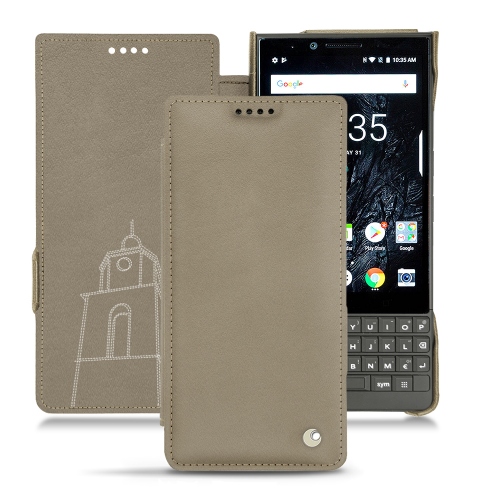 Funda de piel BlackBerry Key2Darboun sabla ( Pantone #BCB1A1 )