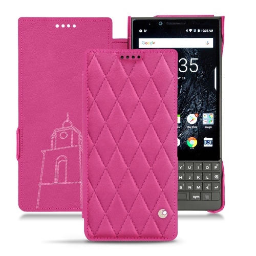 Capa em pele BlackBerry Key2Rose BB - Couture ( Pantone #DB599F )
