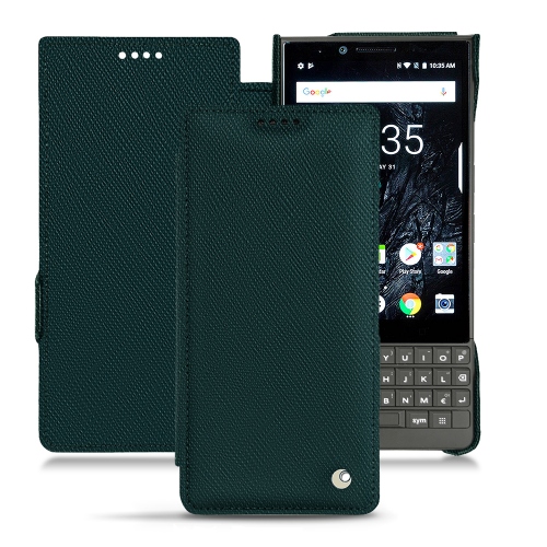 レザーケース BlackBerry Key2Vert séduisant ( Pantone #1d3c34 ) 