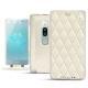 Housse cuir Sony Xperia XZ2 Premium - Blanc - Couture ( Bologna - White ) 