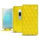 Funda de piel Sony Xperia XZ2 Premium - Jaune fluo - Couture