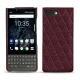 Blackberry Key2 leather cover - Lie de vin - Couture ( Pantone 5115C ) 