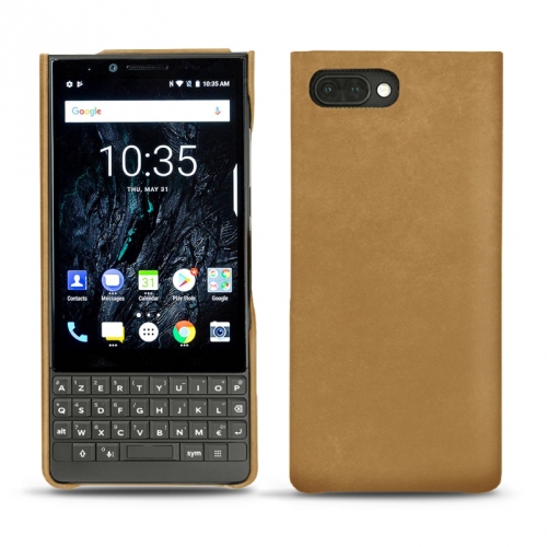 가죽 커버 Blackberry Key2Sable vintage ( Pantone #9b7340 ) 