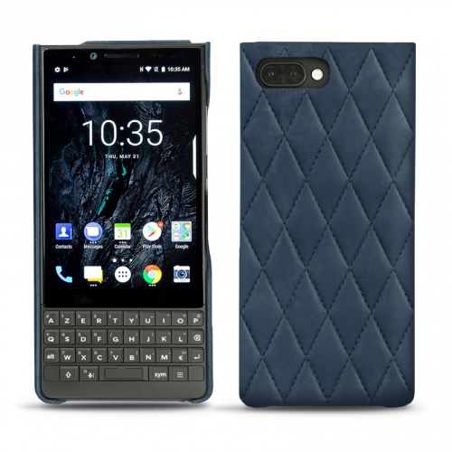 가죽 커버 Blackberry Key2Jean vintage - Couture ( Pantone #2f414f  ) 