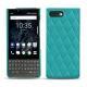 Blackberry Key2 leather cover - Bleu fluo - Couture