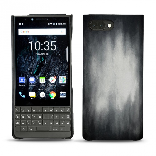 Housses, coques et étuis personnalisables en cuir pour Blackberry Key2 par NoreveGris Patine