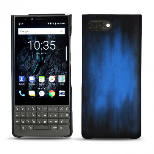 Blackberry Key2 leather caseBleu Patine