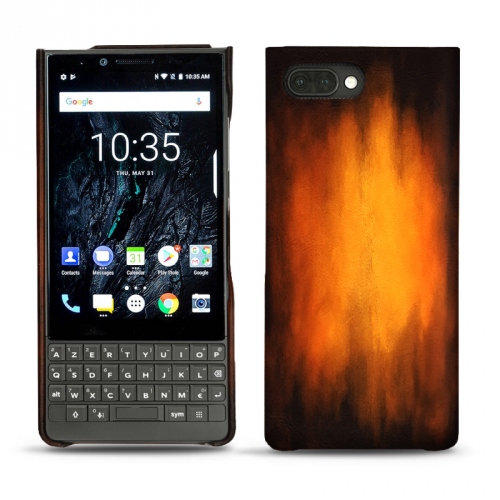 Housses, coques et étuis personnalisables en cuir pour Blackberry Key2 par NoreveFauve Patine