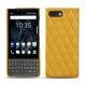 Blackberry Key2 leather cover - Jaune soulèu - Couture