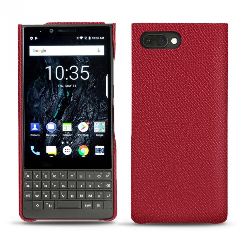 가죽 커버 Blackberry Key2Rouge passion ( Pantone #a6192e ) 