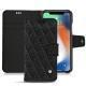 Apple iPhone Xr leather case - Ebène - Couture ( Sleek P C12 - Black ) 