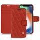Housse cuir Apple iPhone Xs Max - Papaye - Couture ( Pantone 180C ) 