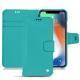 Capa em pele Apple iPhone Xs Max - Bleu fluo