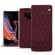 Samsung Galaxy Note9 leather case - Lie de vin - Couture ( Pantone 5115C ) 