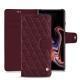 Samsung Galaxy Note9 leather case - Lie de vin - Couture ( Pantone 5115C ) 