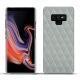 Coque cuir Samsung Galaxy Note9 - Gris - Couture ( Nappa - Pantone W428C ) 