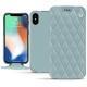 Housse cuir Apple iPhone Xs Max - Bleu ciel - Couture ( Nappa - Pantone 277C ) 