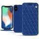 Housse cuir Apple iPhone Xs Max - Bleu océan - Couture ( Nappa - Pantone 293C ) 