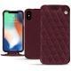 レザーケース AApple iPhone Xs Max - Lie de vin - Couture ( Pantone 5115C ) 