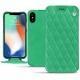 Housse cuir Apple iPhone Xs Max - Menthe vintage - Couture
