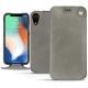 Funda de piel Apple iPhone Xr - Acier vintage ( Pantone 403C ) 