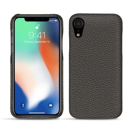 Capa em pele Apple iPhone XrAnthracite ( Pantone #41403c ) 