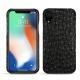 Coque cuir Apple iPhone Xr - Autruche nero