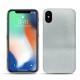 Coque cuir Apple iPhone Xs Max - Platinium ( Pantone 877C ) 