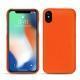 Capa em pele Apple iPhone Xs Max - Orange fluo
