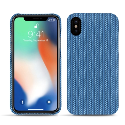 Protections cuir (étui, housse, coque) pour Apple iPhone Xs MaxAbaca ishia ( Pantone #395775 ) 
