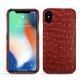 Apple iPhone Xs Max leather cover - Autruche ciliegia