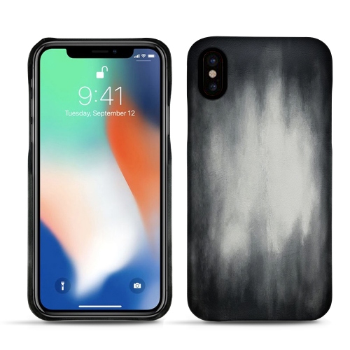 Funda de piel Apple iPhone Xs MaxGris Patine