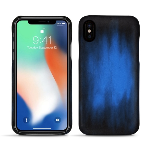 レザーケース Apple iPhone Xs MaxBleu Patine