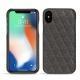Lederschutzhülle Apple iPhone Xs Max - Anthracite - Couture ( Pantone 424C ) 