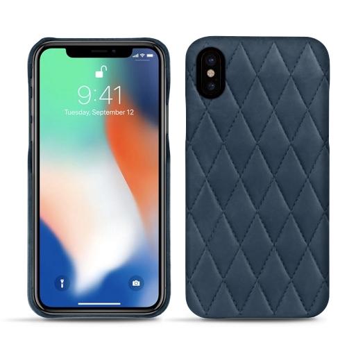 Lederschutzhülle Apple iPhone Xs MaxJean vintage - Couture ( Pantone #2f414f  ) 