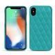 Apple iPhone Xs Max leather cover - Bleu fluo - Couture