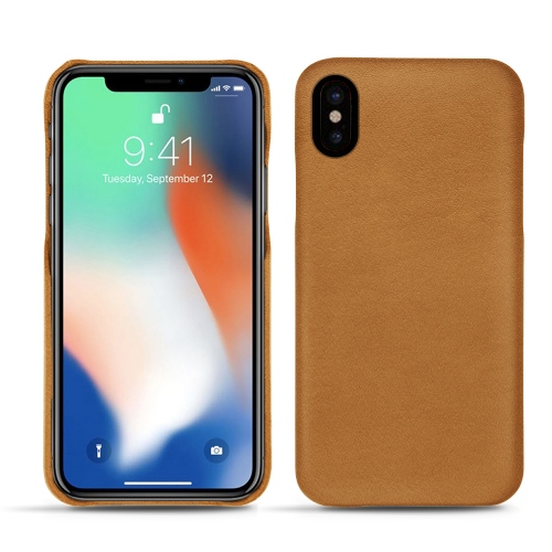 Protections cuir (étui, housse, coque) pour Apple iPhone Xs MaxCastan esparciate ( Pantone #824F2A )