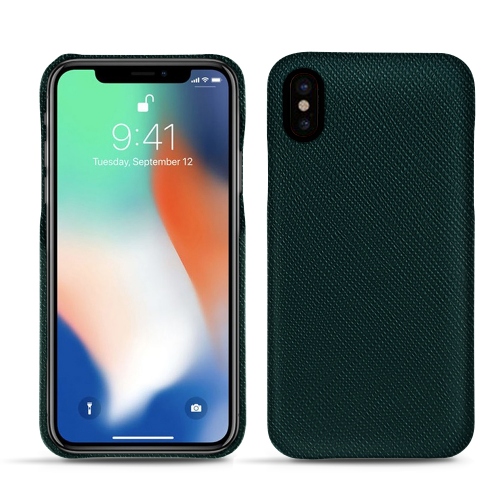 Lederschutzhülle Apple iPhone Xs MaxVert séduisant ( Pantone #1d3c34 ) 