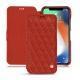 Housse cuir Apple iPhone Xs Max - Papaye - Couture ( Pantone 180C ) 